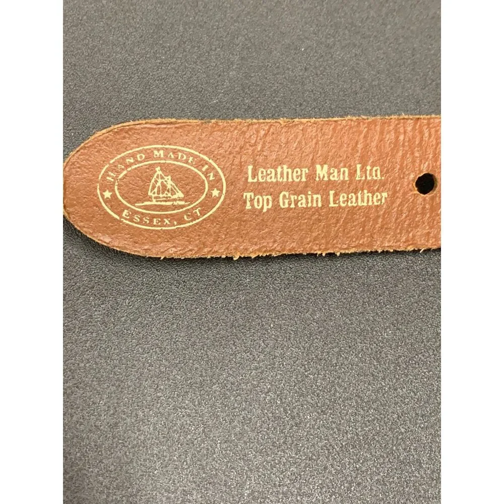 Mens Teens Leather Man LTD Belt Nautical Code Flag Leather Fabric Canvas Size 28